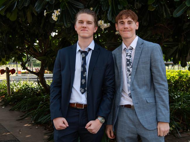 Luke Gannon and Oliver Frankenfeld at the Year 12 School formals of Darwin High School at Darwin Convention Centre, Darwin. Picture: Pema Tamang Pakhrin.