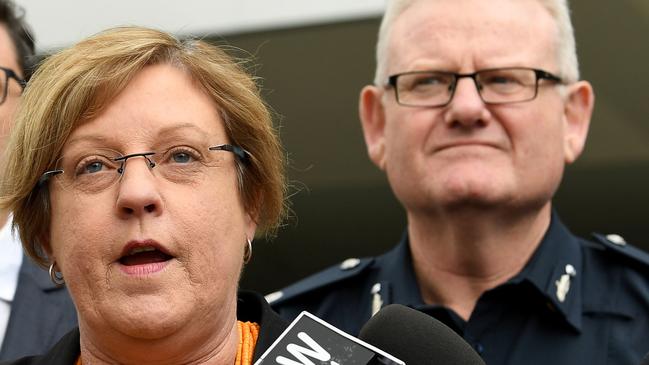 Victorian Police Minister Lisa Neville and Victoria Police Assistant Commissioner Stephen Leane.