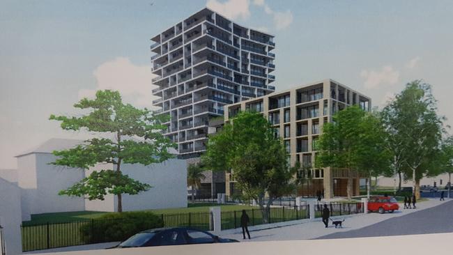 Revised plans for two towers on Cordeaux St Campbelltown.