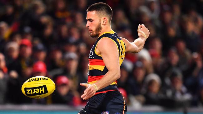 Adelaide’s Lachlan Murphy during the clash with the Cats. Picture: Daniel Kalisz/Getty Images