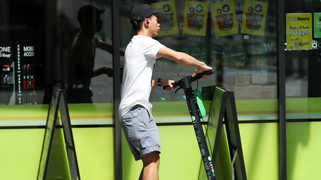 Lime scooters are popular in Brisbane. Photographer: Liam Kidston.