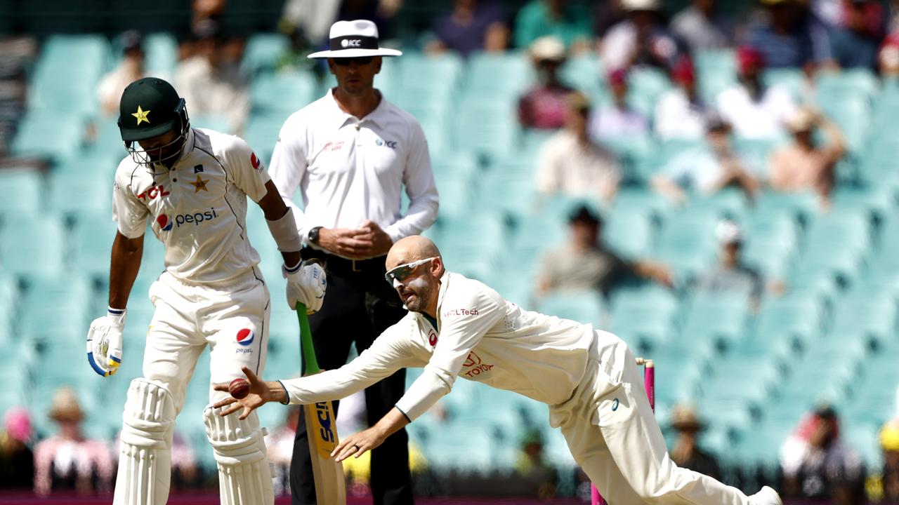 Nathan Lyon could be a big factor as Australia chase the final three wickets. Picture: Getty