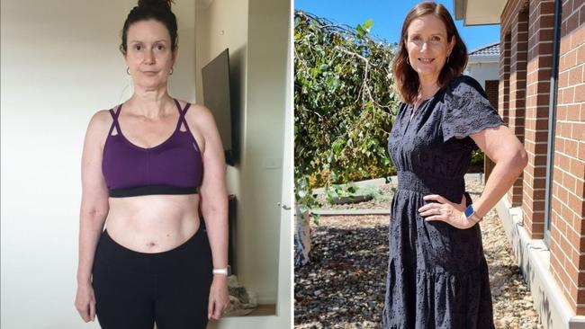 Before and after: “I exercise every day - either running or strength training in my garage gym,” Jacqueline said. Image: Supplied.