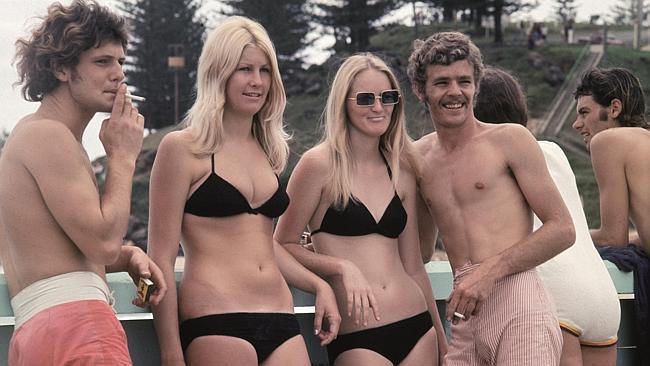 Beachgoers at Coolangatta in the 1960s from Those Were The Days by Ron and Elizabeth Morrison