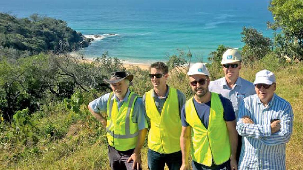 ON SITE: Site manager Matt Leeke, project manager Jarod Dingle, owner Evgeny Skigin, team leader Michael Michell and architect Noel Robinson.