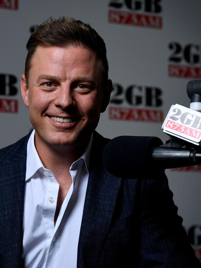 Ben Fordham behind the mic at 2GB. Picture: AAP Image/Joel Carrett