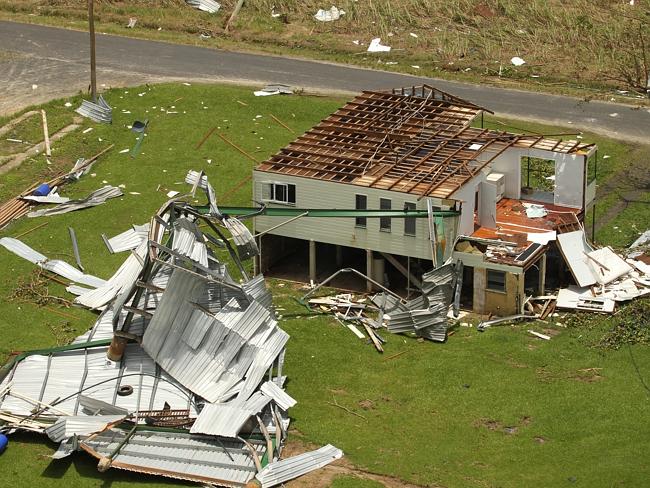 A house near Tully lost its roof after Cyclone Yasi.