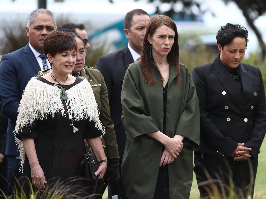 Prime Minister Jacinda Ardern (C) and Governor-general Dame Patsy Reddy (L). Picture: Phil Walter