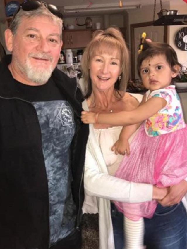 Mark Hillier with his wife, Natasha, and their grandchild. Picture: Supplied