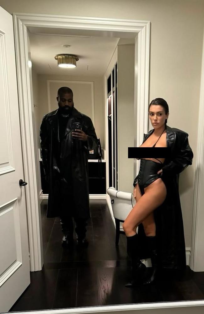 Kanye West posted a series of risqué photos of his Aussie wife, Bianca Censori.