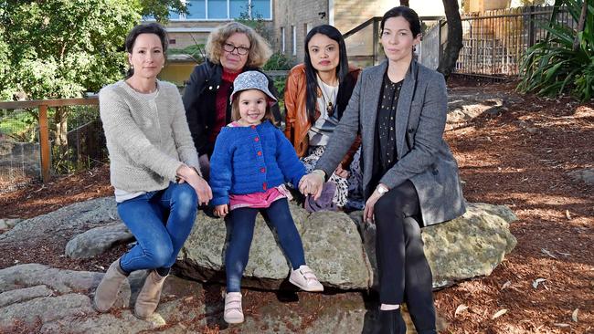 Parents of Castlecrag Montessori School, which has lost the lease to operate at St James’ Anglican Church. Photo: Troy Snook