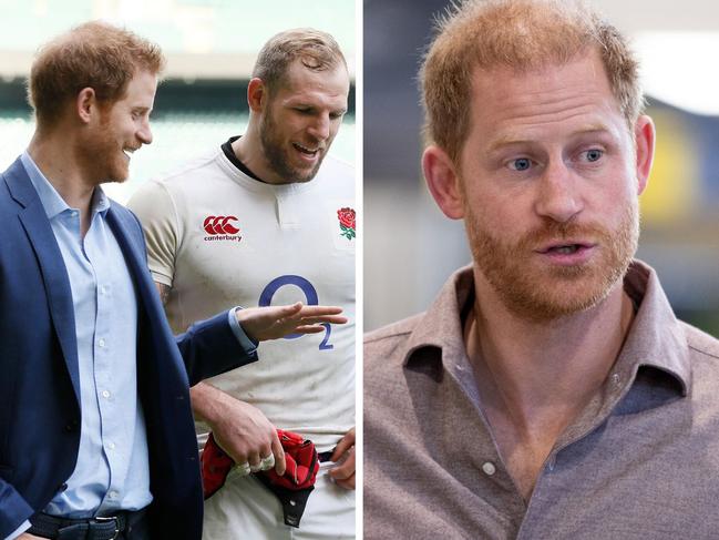 Prince Harry and his friend, James Haskell.