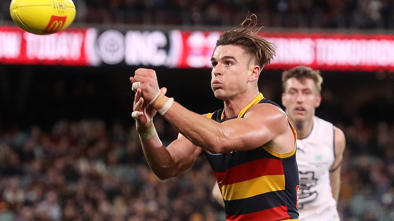 Ben Keays blanketed Adam Saad and won plenty of the ball himself. Picture: Sarah Reed/AFL Photos via Getty Images