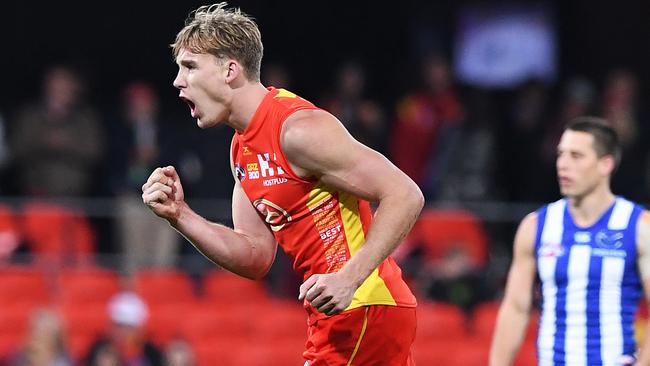 Gold Coast forward Tom Lynch is one of a group of superstars headlining 2018’s free agency class. (AAP Image/Dave Hunt)