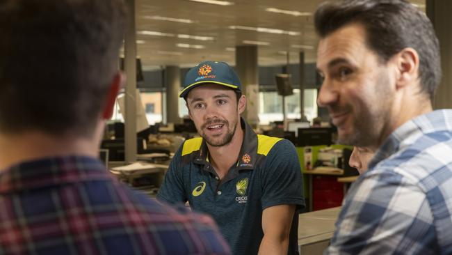 Travis Head chatted with <i>The Advertiser’s</i> sports team. Picture: Simon Cross