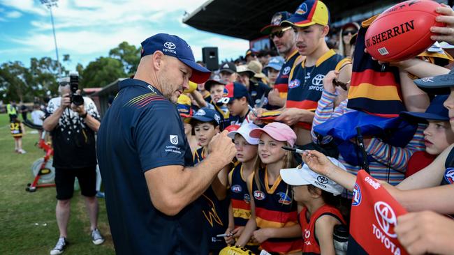 Matthew Nicks, signs his autograph for fans after a game. Picture: Mark Brake/Getty Images)