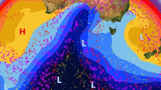 The major weather system will sweep across the south of the nation over the weekend. Picture Sky News Weather.jpg