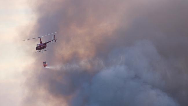 Helicopters were called to a bushfire in Dundee Downs. Picture: Leanne Dix