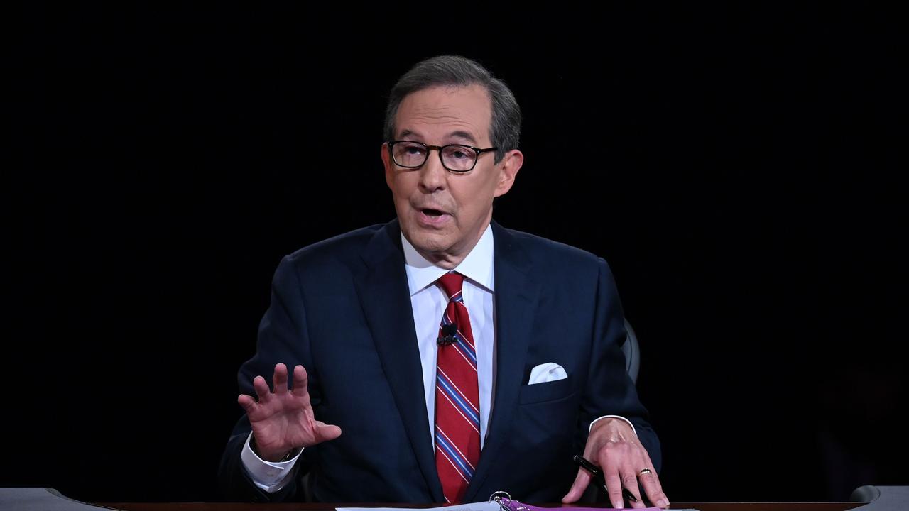 Debate moderator and Fox News anchor Chris Wallace at = the first presidential debate in Cleveland. Picture: Olivier Douliery/AFP.