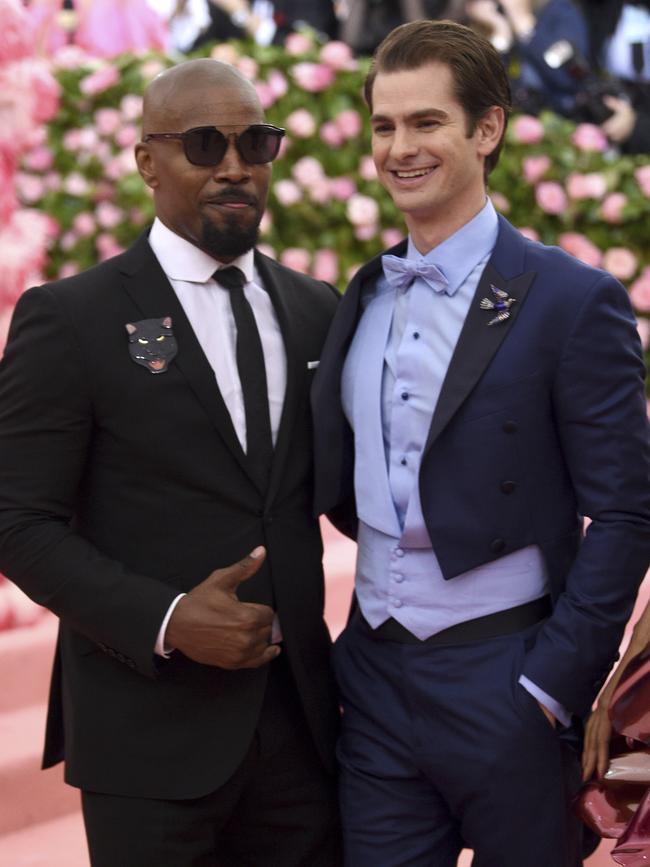 Jamie Foxx and Andrew Garfield. Picture: AP