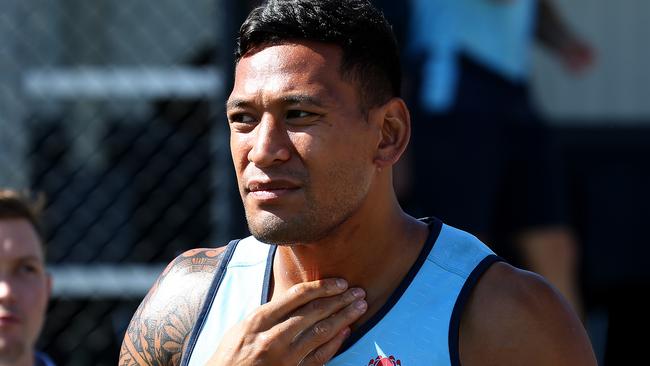 Israel Folau pictured at Waratahs training. Picture: Toby Zerna