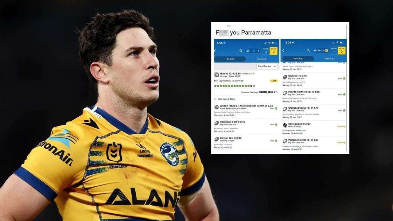 Mitchell Moses has some explaining to do to this punter. Photo: Getty, Facebook, Blokes and their Betslips.