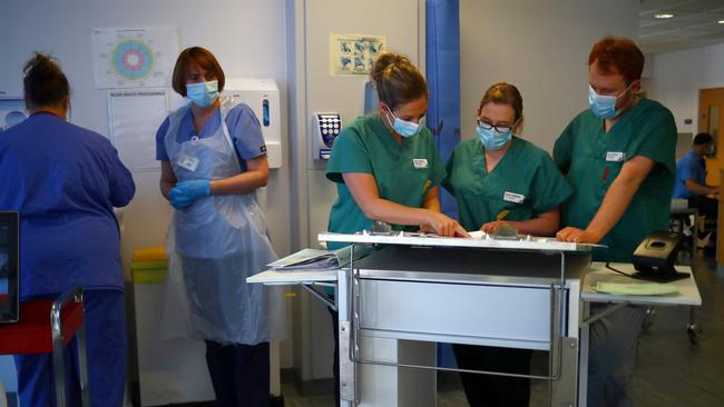 Medical staff wearing protective face masks during the COVID-19 pandemic. Picture: Hannah McKay.