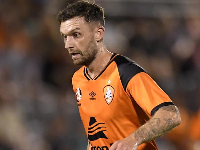 BRISBANE, AUSTRALIA - JANUARY 30: Jay O'Shea of the Roar in action during the A-League match between the Brisbane Roar and Adelaide United at Dolphin Stadium, on January 30, 2021, in Brisbane, Australia. (Photo by Albert Perez/Getty Images)