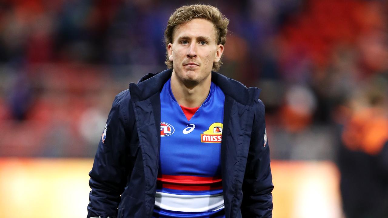 Aaron Naughton of the Bulldogs has avoided an ACL rupture.