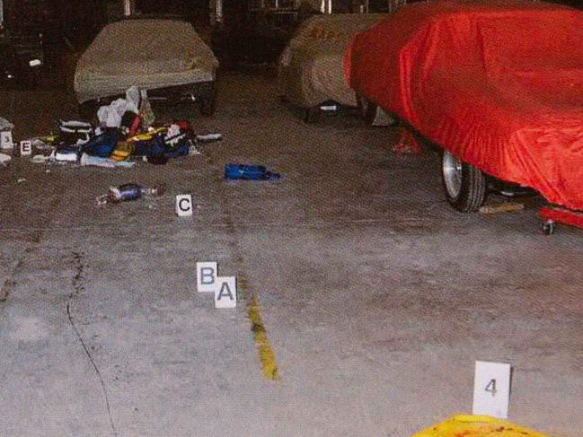 Copy Pics of Crime Scene Photos. Inside the shed where Jason De Ieso died Pictured on 12th May 2023. Picture: Ben Clark