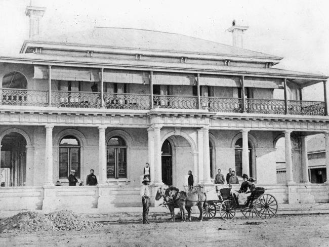 BANK UPGRADE: Far fancier than its shack-like beginnings, the Australian Joint Stock Bank built new premises at 63 Victoria Street, Mackay in 1880. The building, which later housed Mackay’s main Commonwealth Bank branch for decades, is now empty and awaiting restoration. Picture: Mackay Regional Libraries