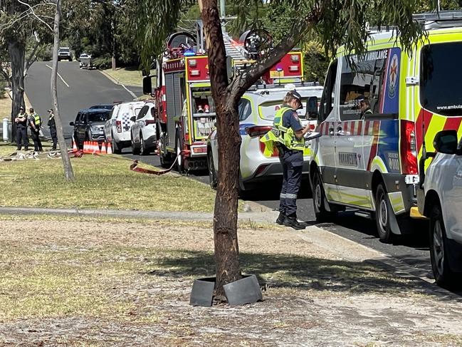 Police and emergency services respond to the incident. Picture: Lucy Callendar