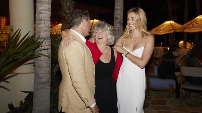 Karl Stefanovic with his mum Jenny and Jasmine Yarbrough. Picture: Supplied