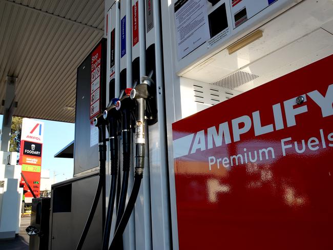 Ampol CEO Matthew Halliday pictured outside the first rebranded Ampol service station on Parramatta Rd in Concord. Caltex is rebranding to Ampol after the American brand exited Australia. Picture: Toby Zerna