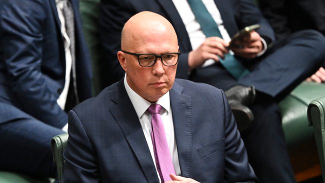 Opposition Leader Peter Dutton says Chris Bown has got his "head in the sand" when it comes to nuclear power. Picture: NCA NewsWire / Martin Ollman