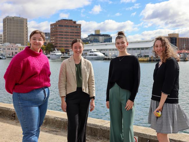 University of Tasmania Westpac Scholars for 2024 (L-R): Ella Burgun, Bethany Yates, Georgia Arnold and Molly Topham. Picture: Natalie Cesar Procopio/UTAS.