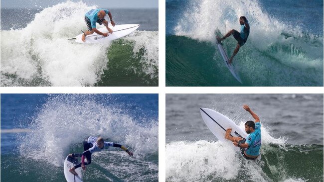 Lee Winkler, Taj Watson, Rosie Smart and Jayke Sharp compete for Coffs Harbour Boardriders at the nudie Australian Boardriders Battle in Newcastle in February.