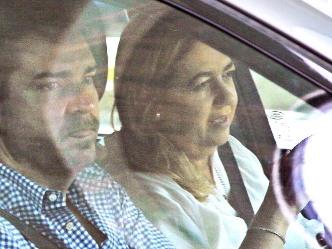 BRISBANE, AUSTRALIA - DECEMBER 11, 2023: Jon Persley and Annastacia Palaszczuk arrive at 1 William Street. Picture: Tertius Pickard