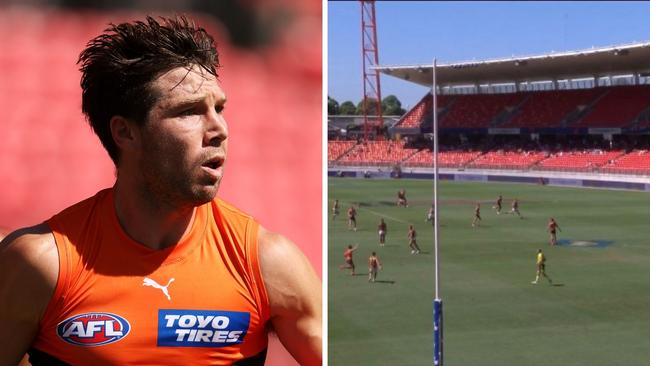 Toby Greene, GWS, and Giants Stadium during Round 1, 2023 against Adelaide.