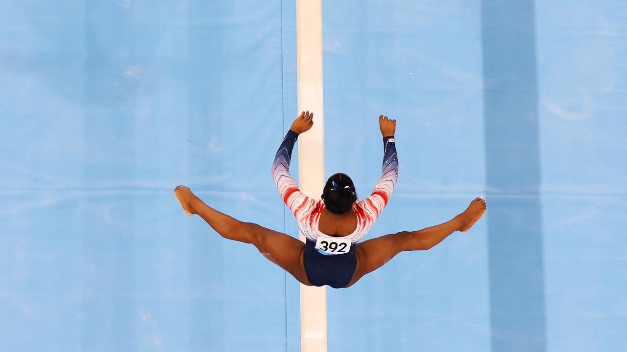 Biles soared on the balance beam. Picture: Getty Images