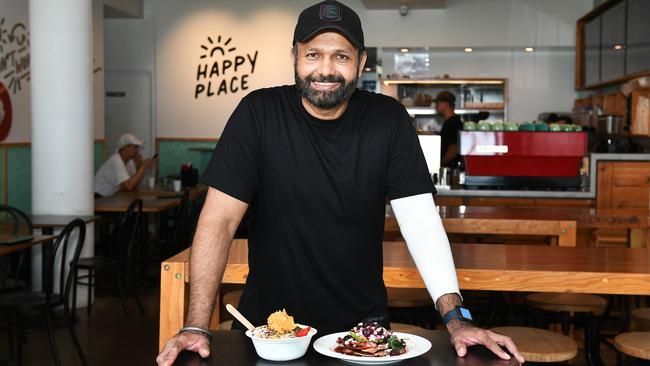 Sunny Chandel, owner Happy Place CafÅ½. Picture: Shae Beplate.