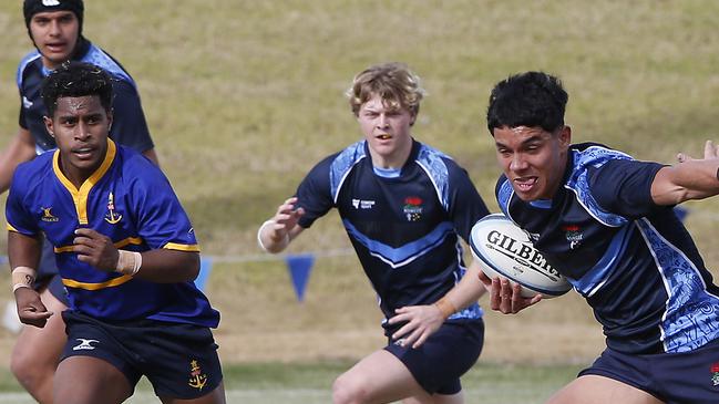 Dellacruz Paita, left, has big goals in rugby. Pic: John Appleyard