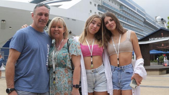 Ian, Nicky and Susie Duly with Bella Crawford arrive from the Coral Princess for a day of sightseeing in Cairns last month. Picture: Peter Carruthers