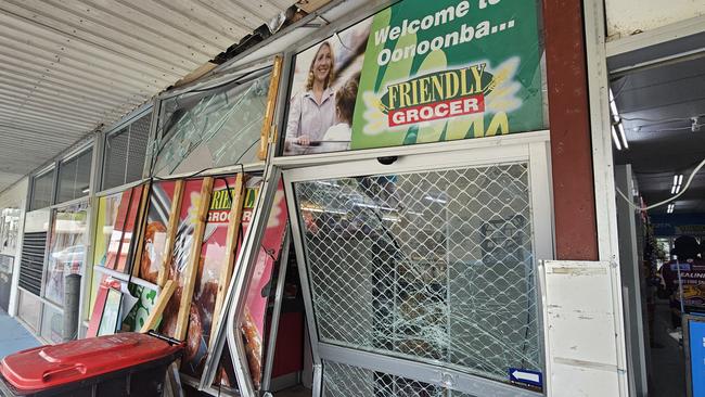 Damage left after a ram raid at the Friendly Grocer in Oonoonba at 3.34am on November 26. Picture: Natasha Emeck