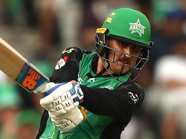 MELBOURNE, AUSTRALIA - JANUARY 27: Nic Maddinson of the Melbourne Stars bats during the Big Bash League match between the Melbourne Stars and the Brisbane Heat at Melbourne Cricket Ground on January 27, 2019 in Melbourne, Australia. (Photo by Robert Cianflone/Getty Images)