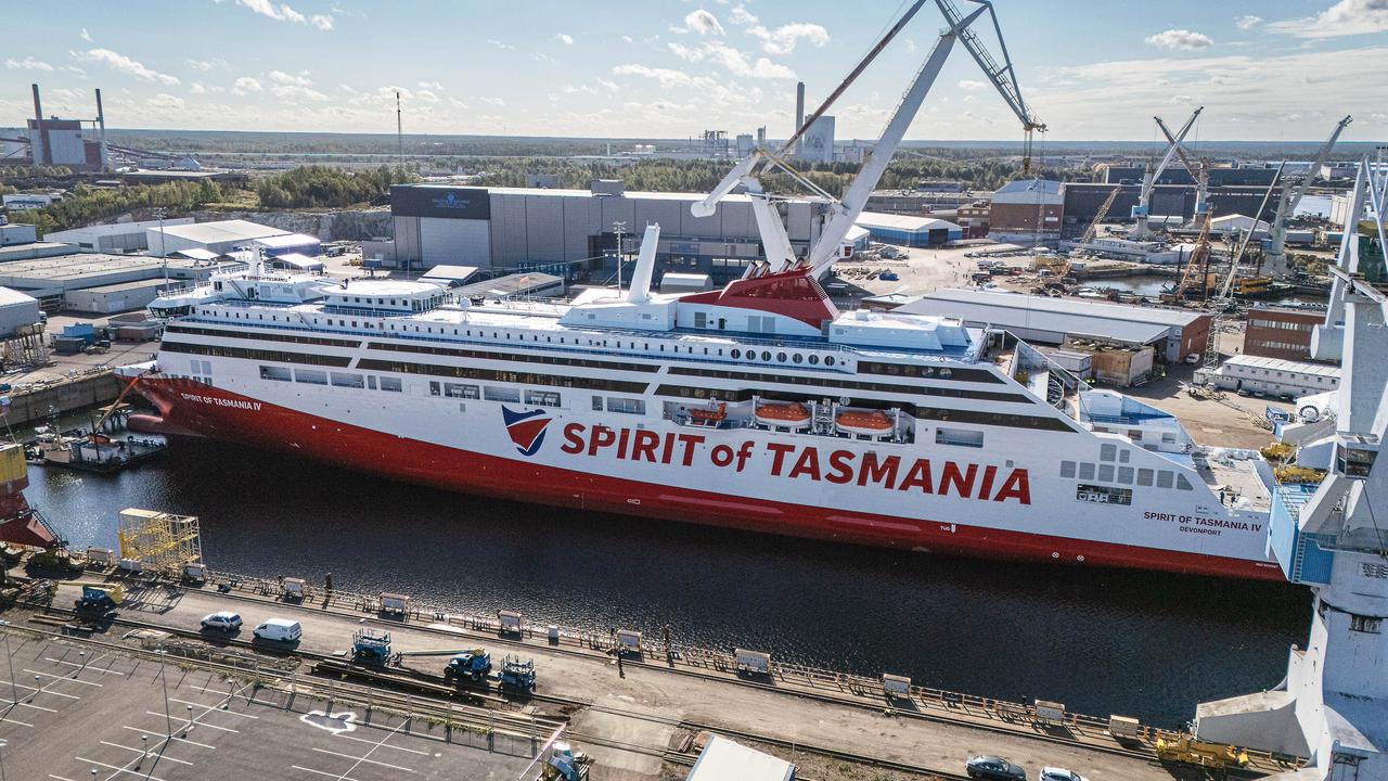 The new TT Line boat Spirit of Tasmania IV in Finland. Picture: Rauma Marine Constructions