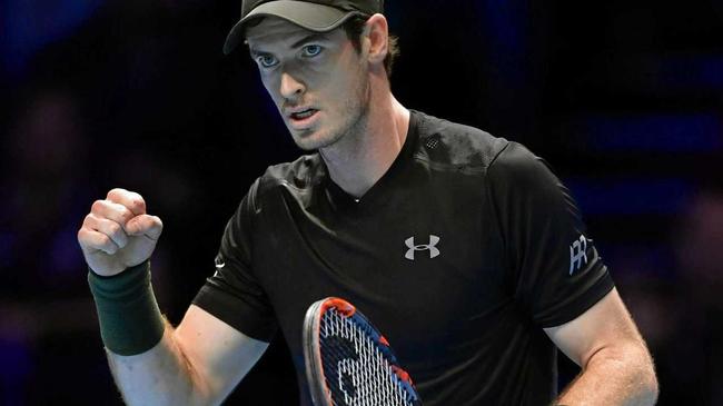 World No.1 Andy Murray pumps his fist after winning a point over Novak Djokovic at the ATP World Tour Finals in London in November.