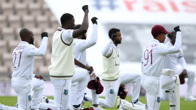 Taking a knee has been a consistent endeavour for the Windies. (Photo by Mike Hewitt/Getty Images)