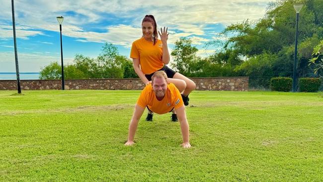 Radio host Jarrod Woodgate and his fiancee Kristy Love who became engaged in the final week of April 2025. Picture: Supplied