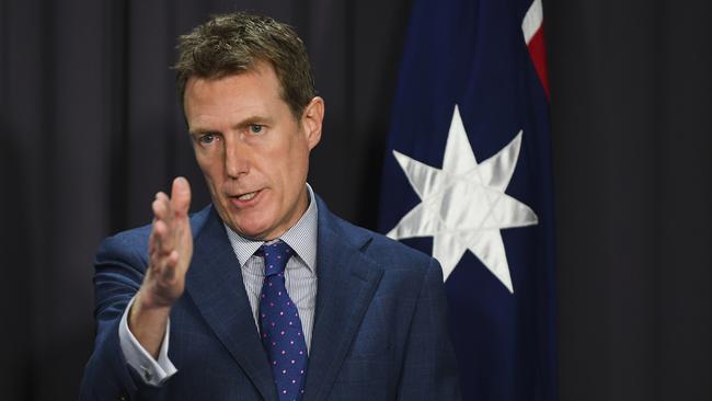 Australian Attorney-General Christian Porter unveils the proposed watchdog on Monday. Picture: AAP